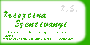 krisztina szentivanyi business card